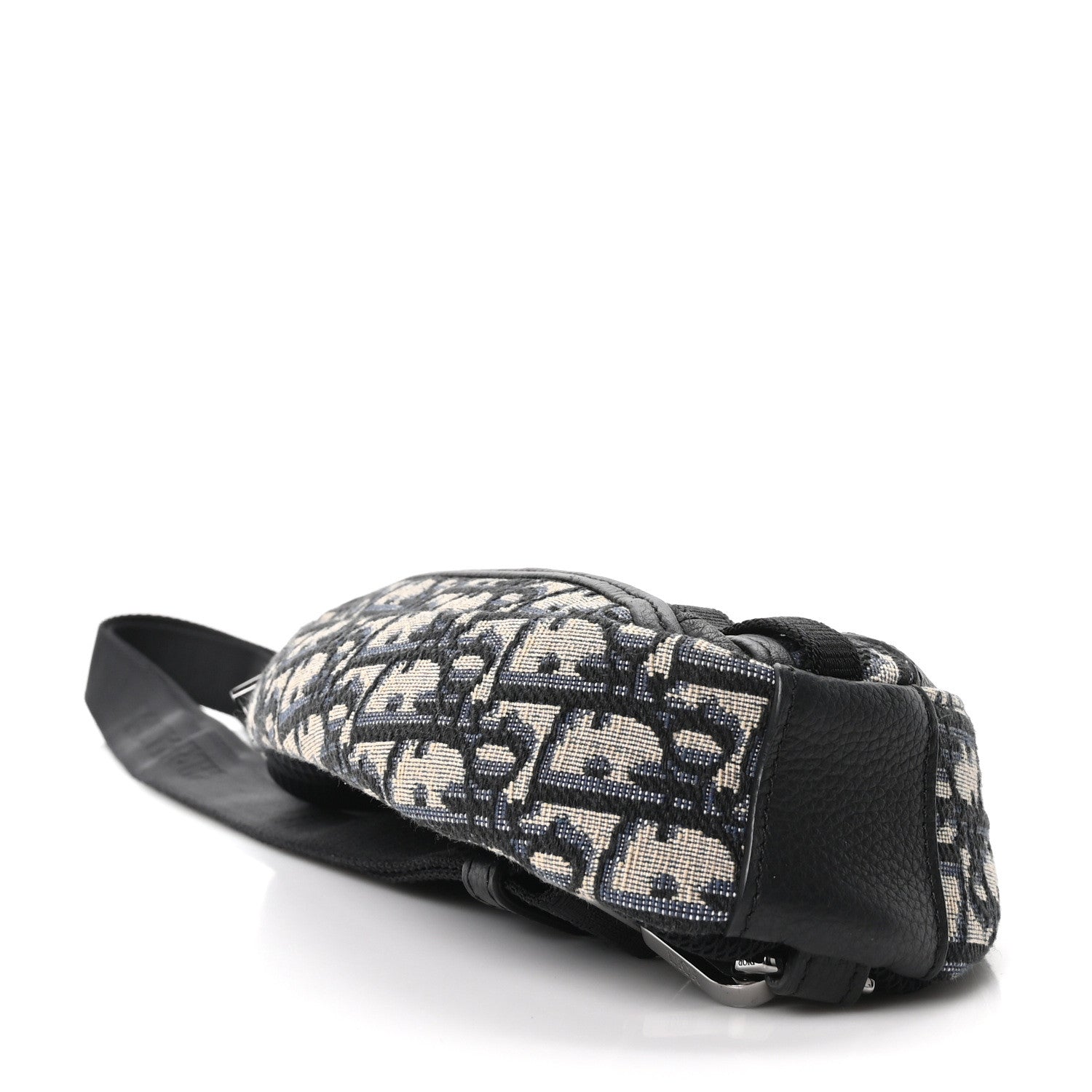 Grained Calfskin Oblique Scarab Sling Bag Blue Black