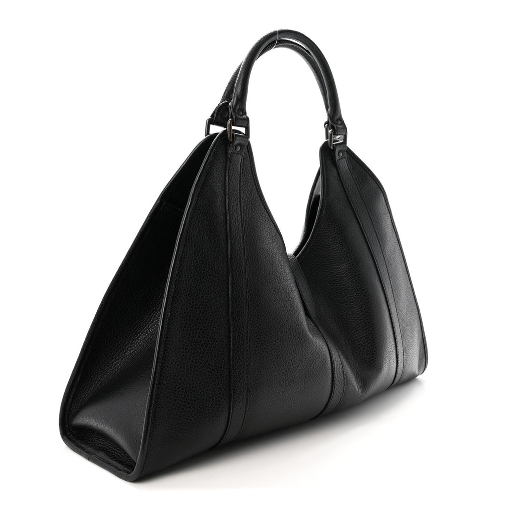 Pebbled Calfskin Large Joy Shoulder Bag Black