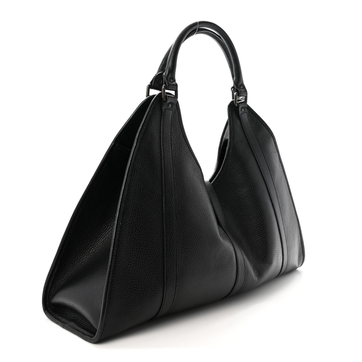 Pebbled Calfskin Large Joy Shoulder Bag Black