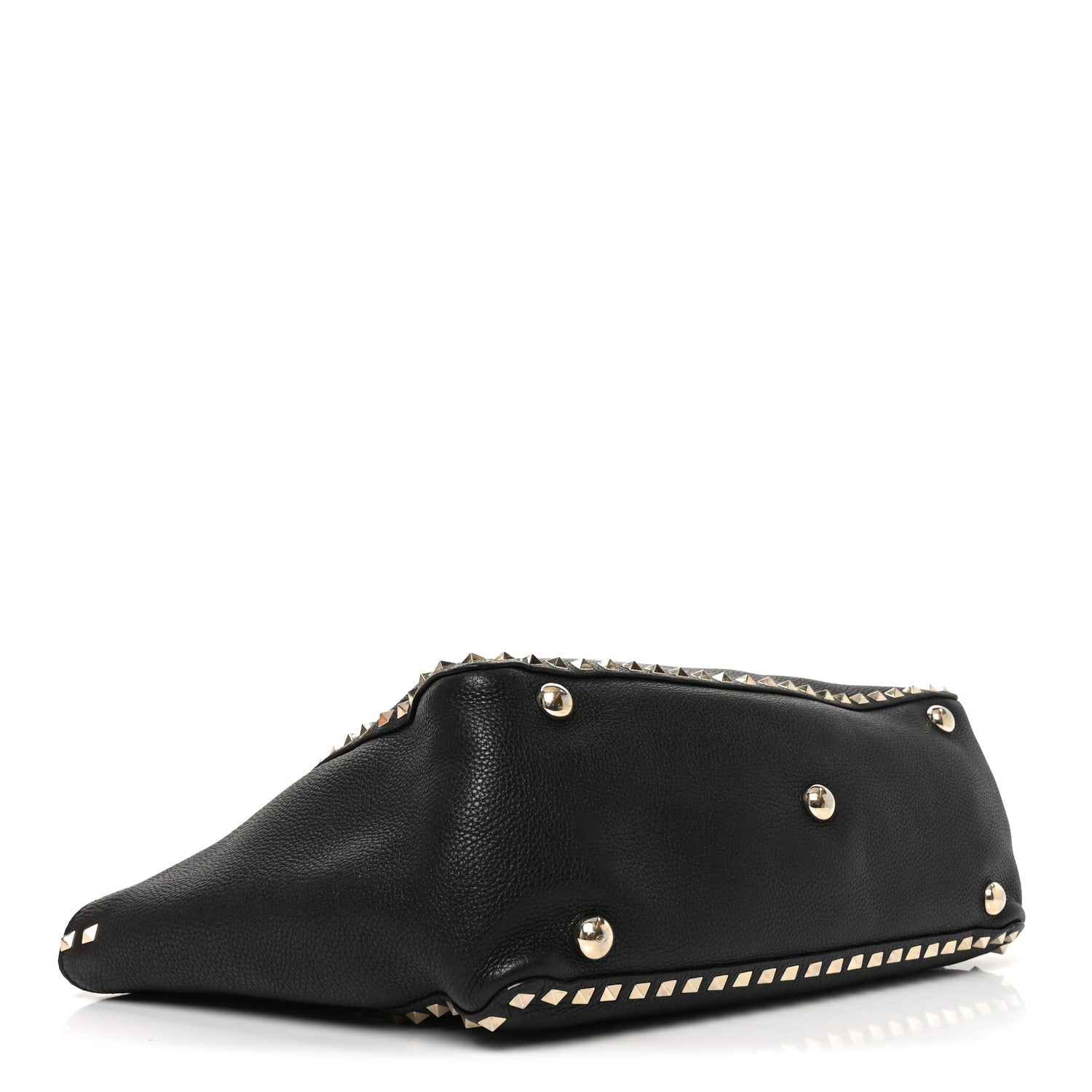 Vitello Medium Rockstud Tote Black