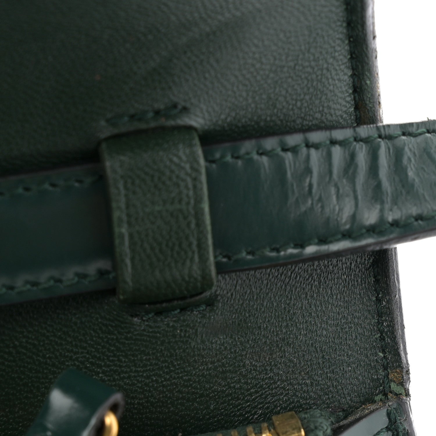 Spazzolato Calfskin Classic Box Medium Flap Bag Dark Green