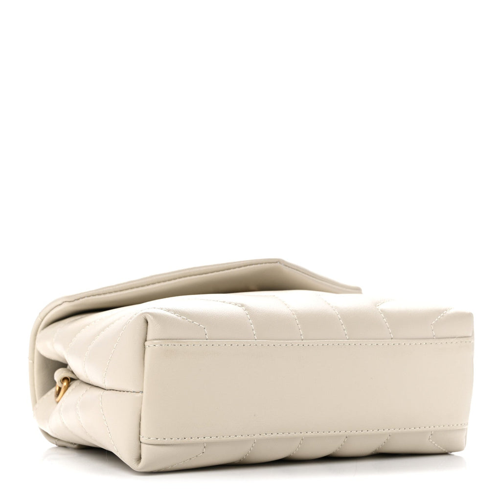 Calfskin Y Quilted Monogram Toy Loulou Crossbody Bag Blanc Vintage