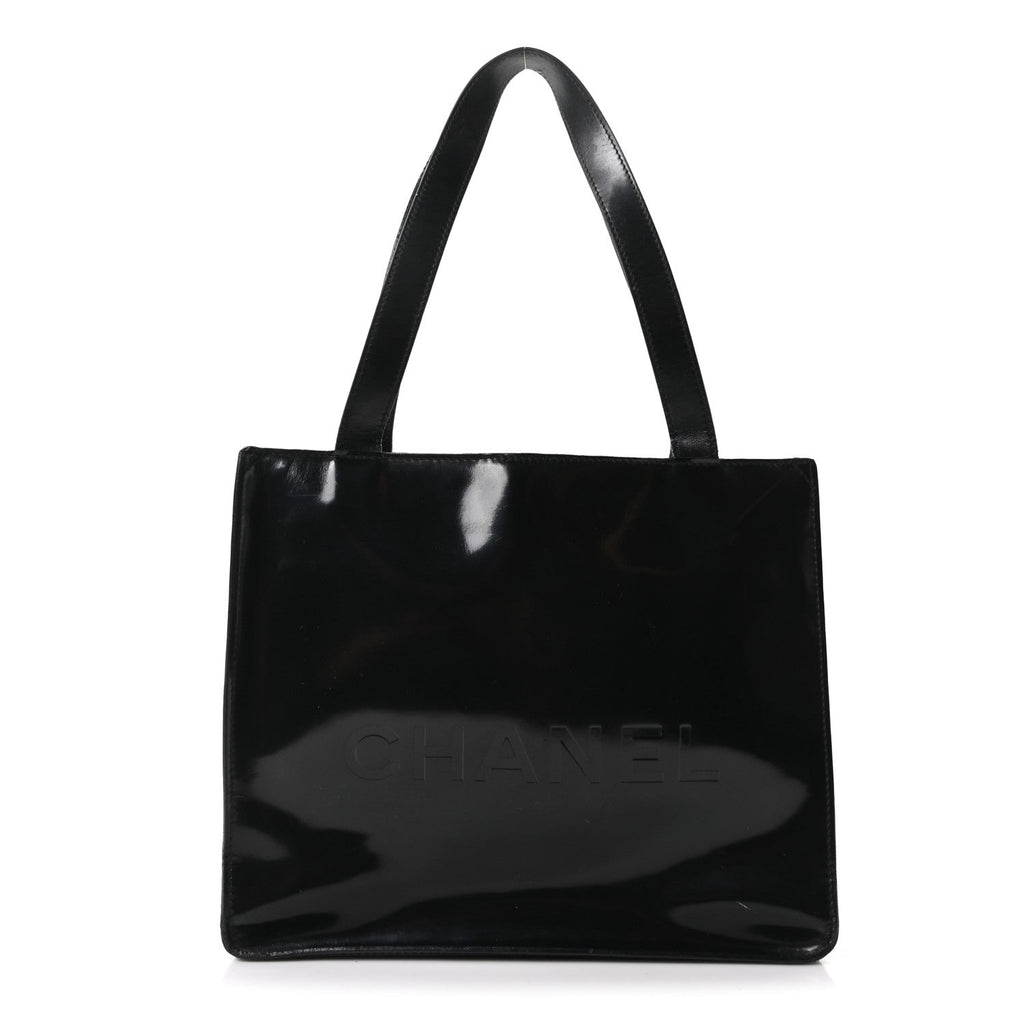 Patent CC Shopper Tote Black