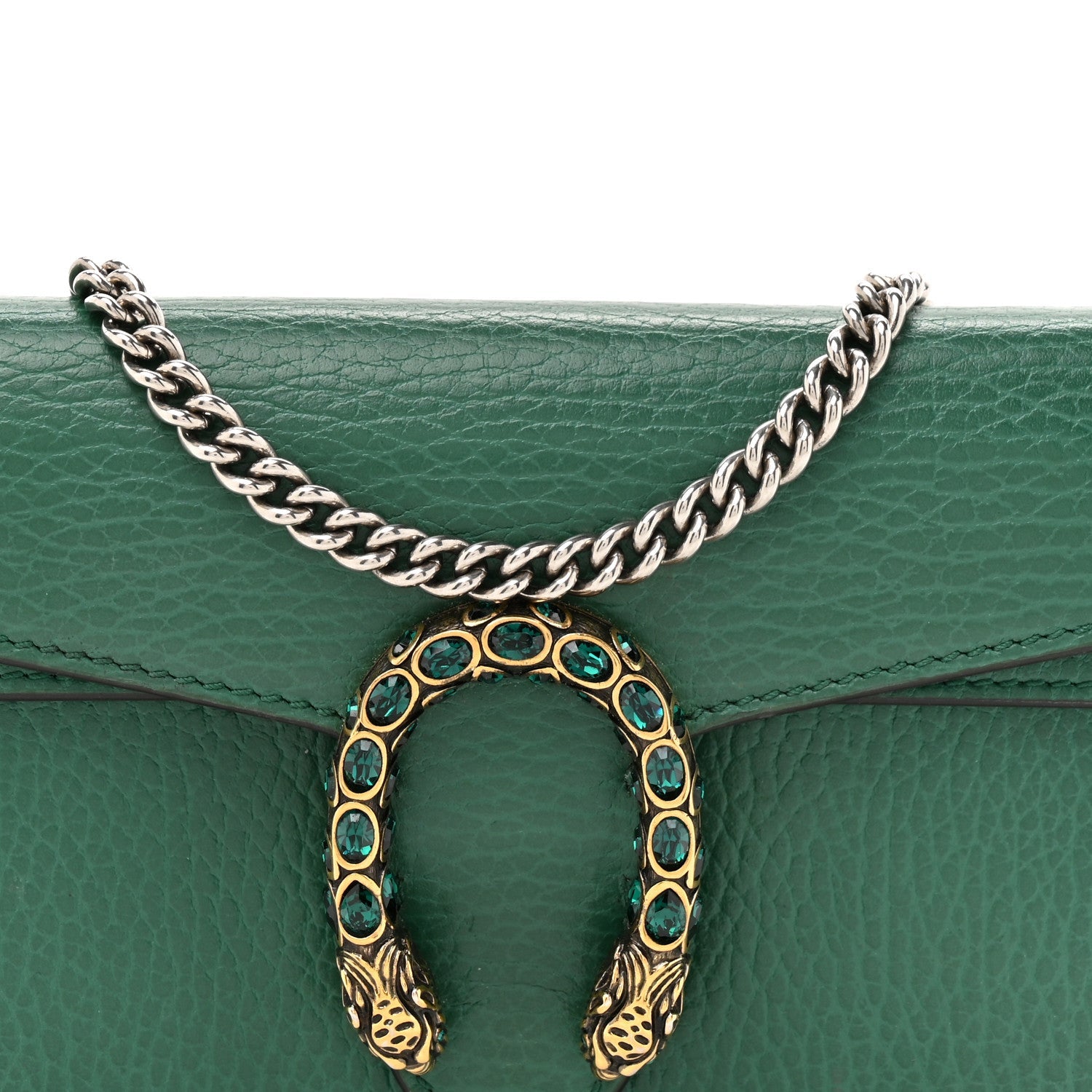 Dollar Calfskin Crystal Super Mini Dionysus Shoulder Bag Emerald