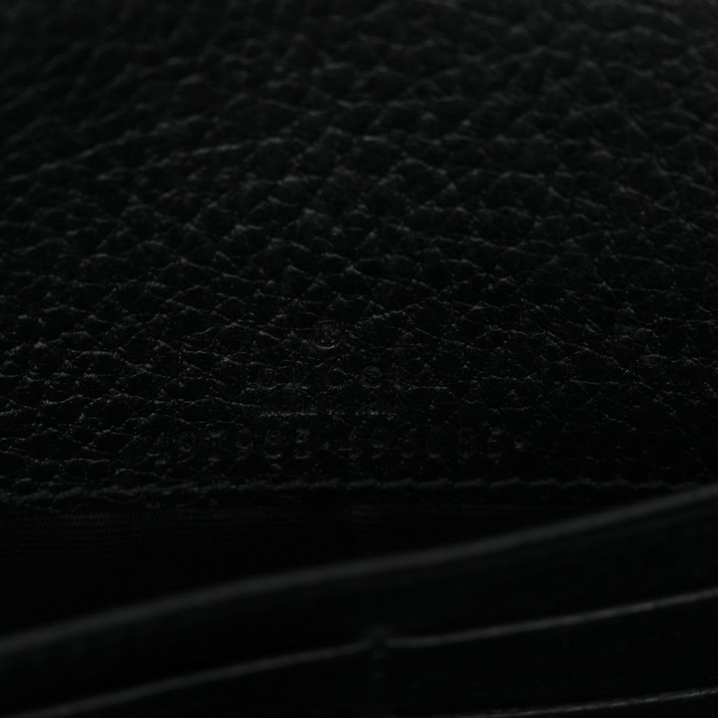 Calfskin Mini GG Marmont Chain Wallet Black
