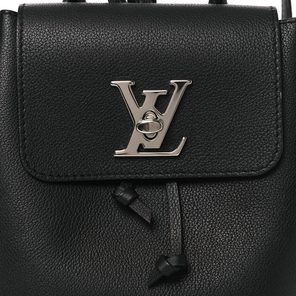 Calfskin Lockme Mini Backpack Black