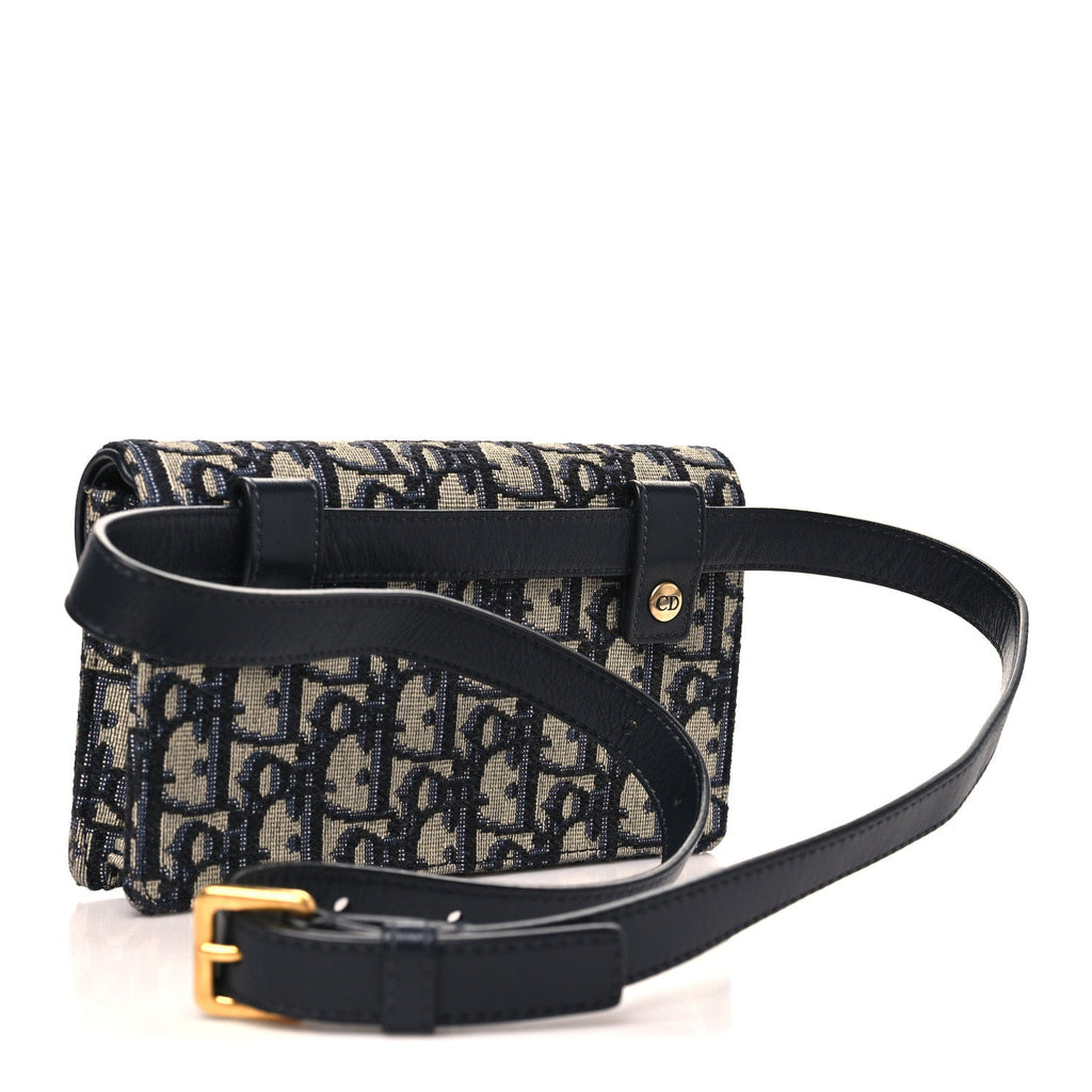 Oblique Saddle Belt Bag Blue
