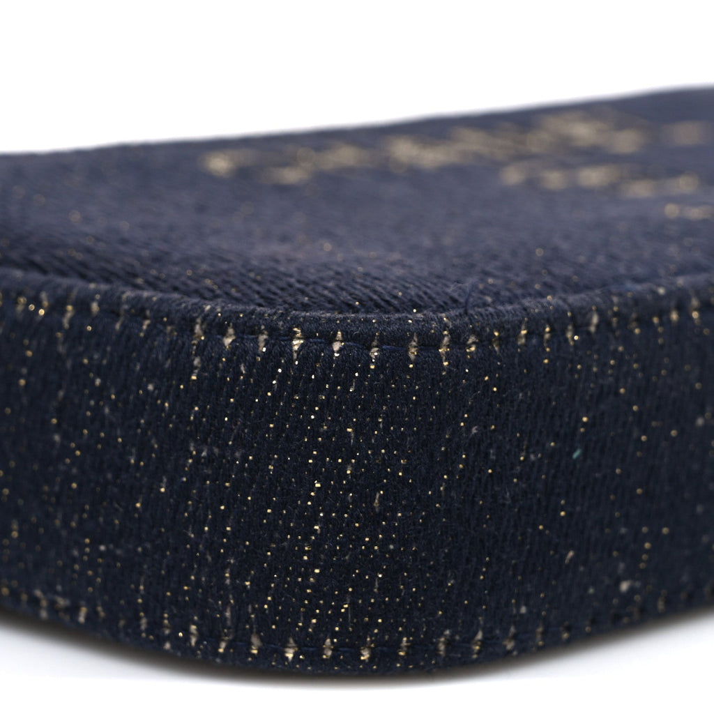 Canvas Small Deauville Clutch With Chain Navy