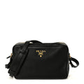 Vitello Daino Medium Double Zip Shoulder Bag Black