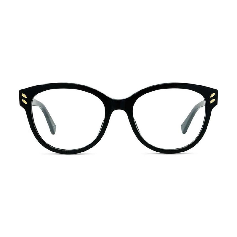 Stella McCartney Eyeglasses Square Full Rim, Black/Gold Frame and Clear Demo Lenses Lens SC50006I001