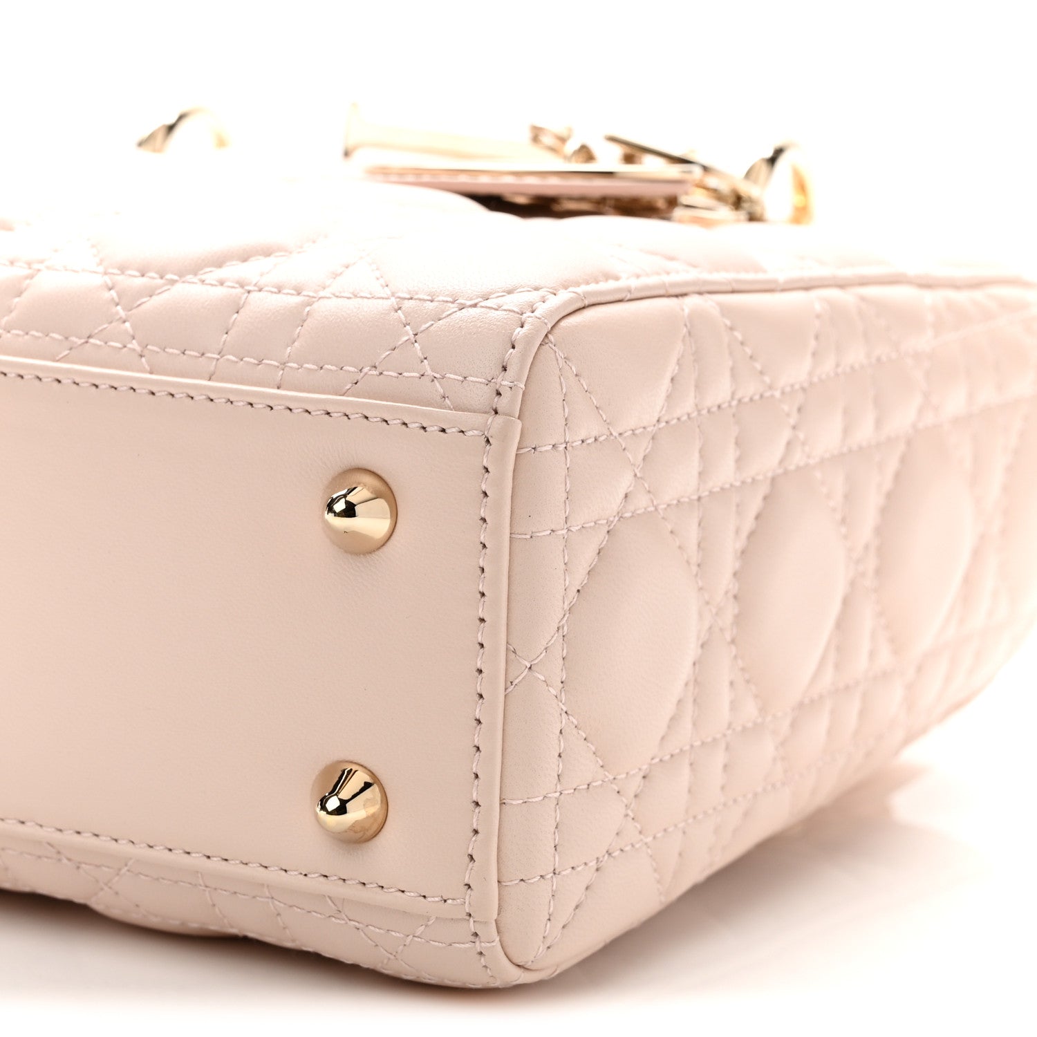 Lambskin Cannage Small Lucky Badges My Lady Dior Pink