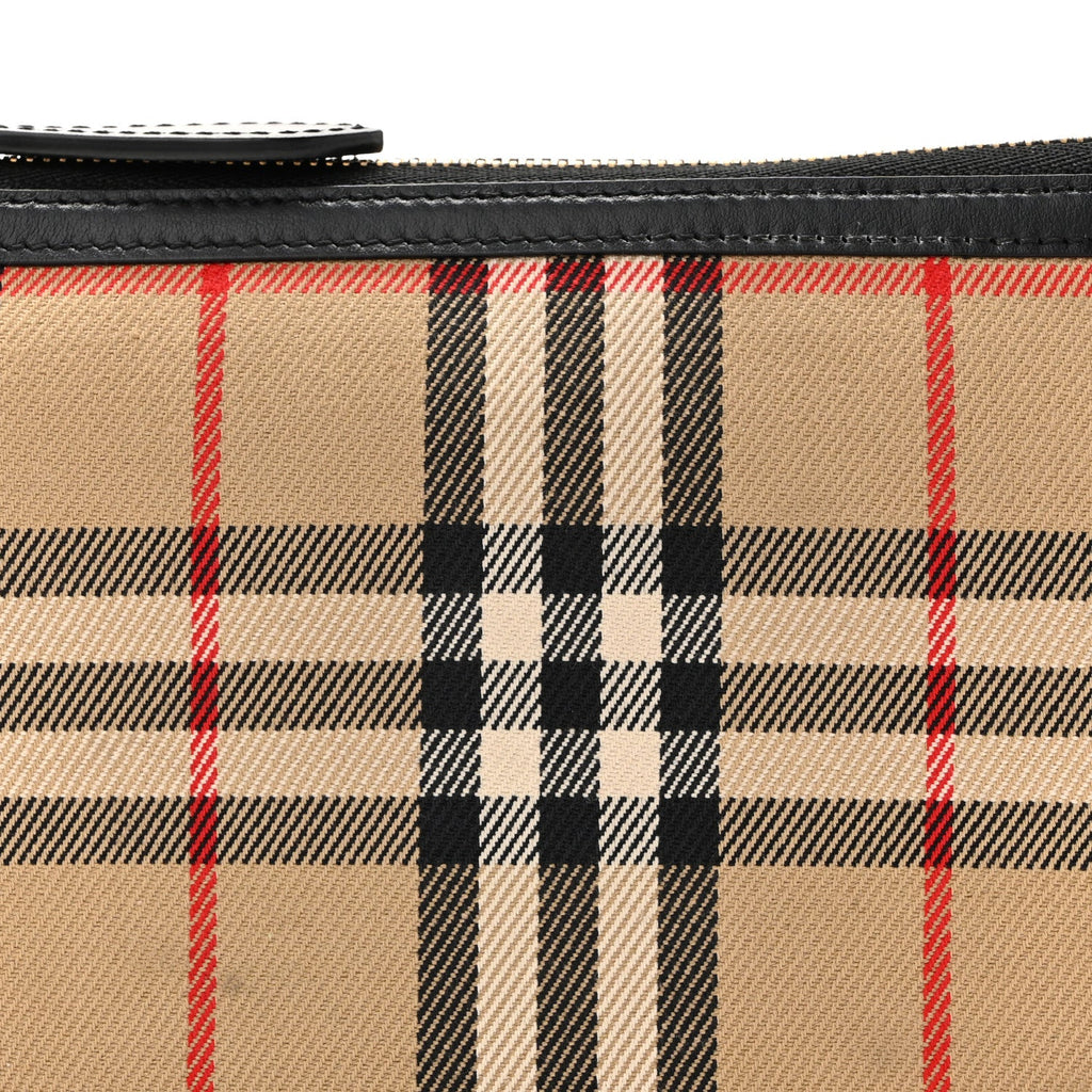 Vintage Check Calfskin Olympia Slim Pouch Archive Beige