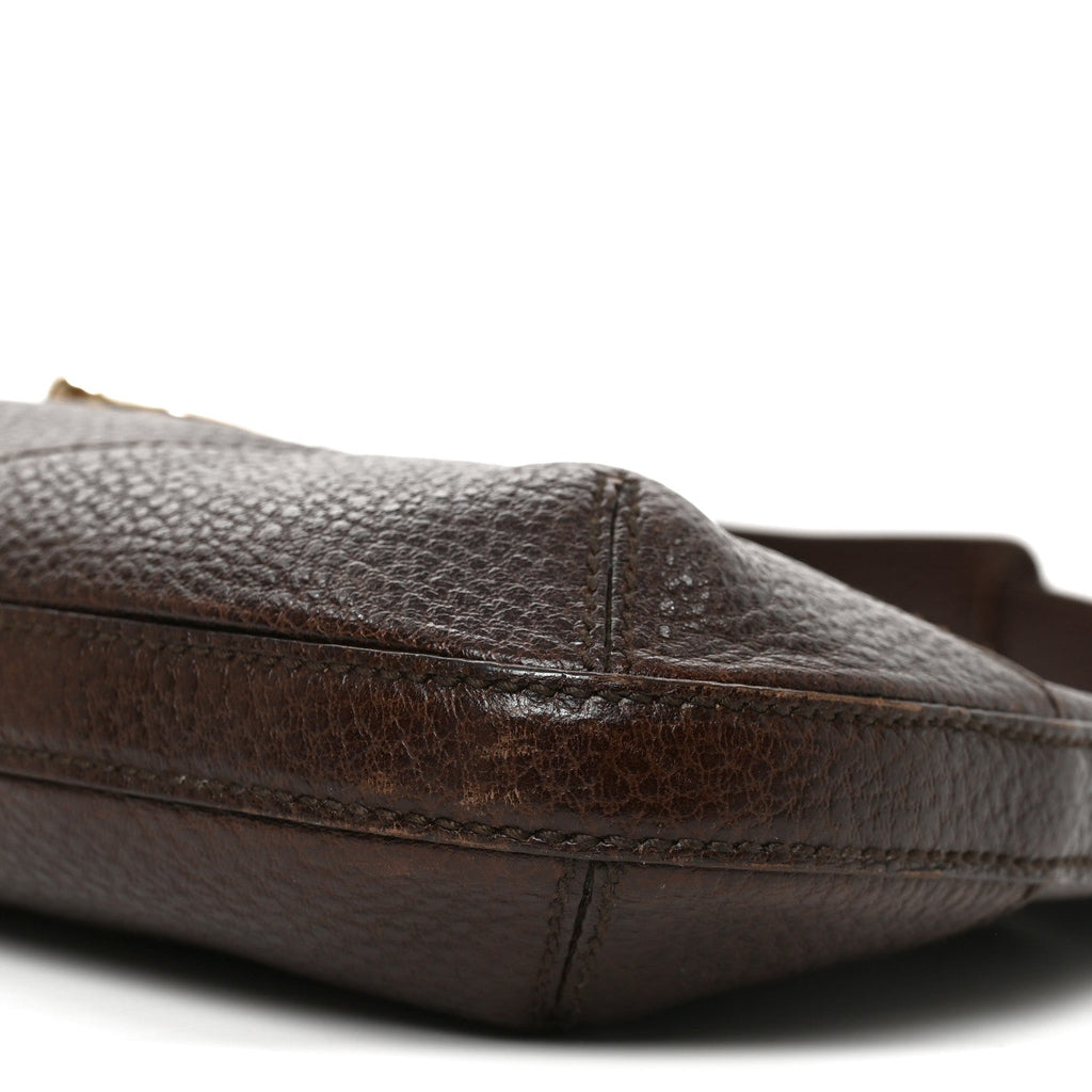 Grained Calfskin Hasler Hobo Brown