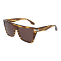 Victoria Beckham Sunglasses Rectangle Full Rim, Striped Tobacco Frame and Brown Lens VB684S224