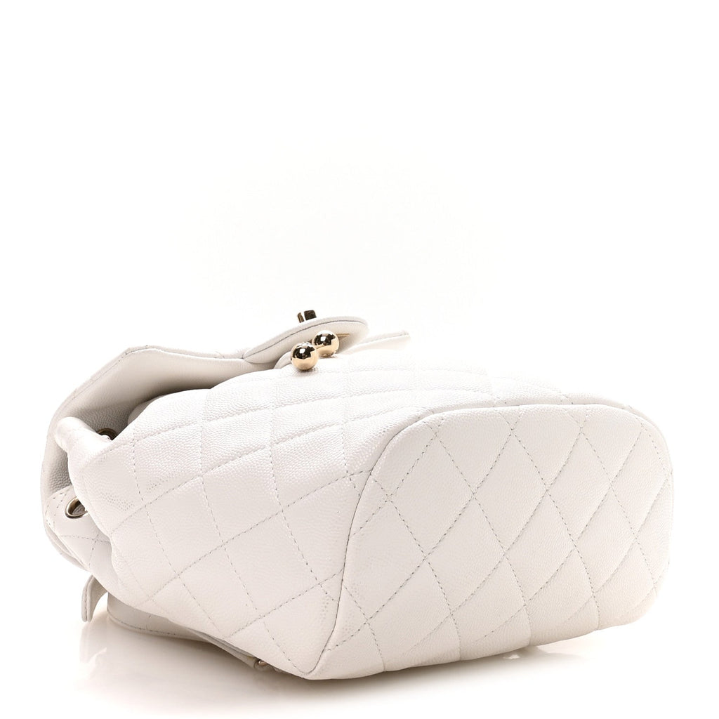 Caviar Quilted Mini Urban Spirit Backpack White White