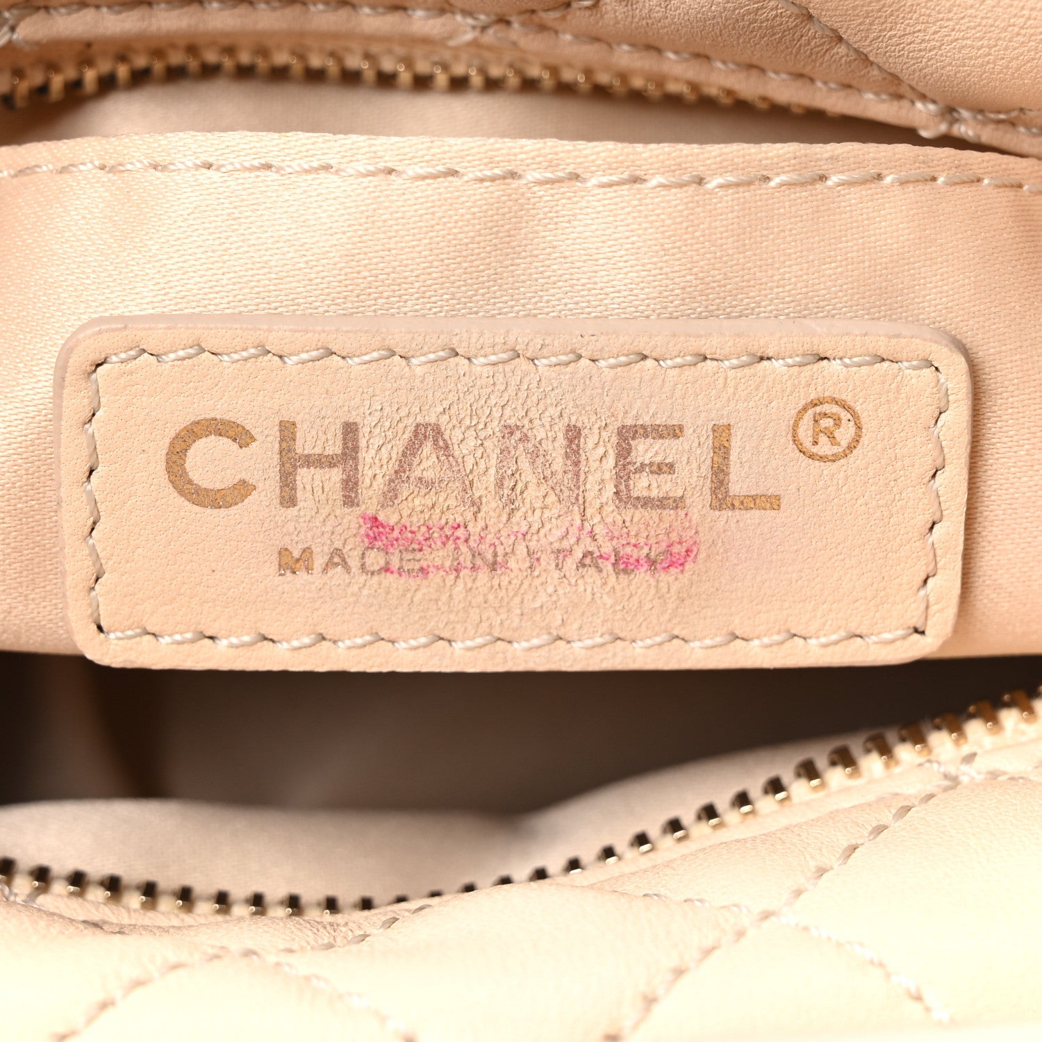 Lambskin Quilted Small Hobo Beige