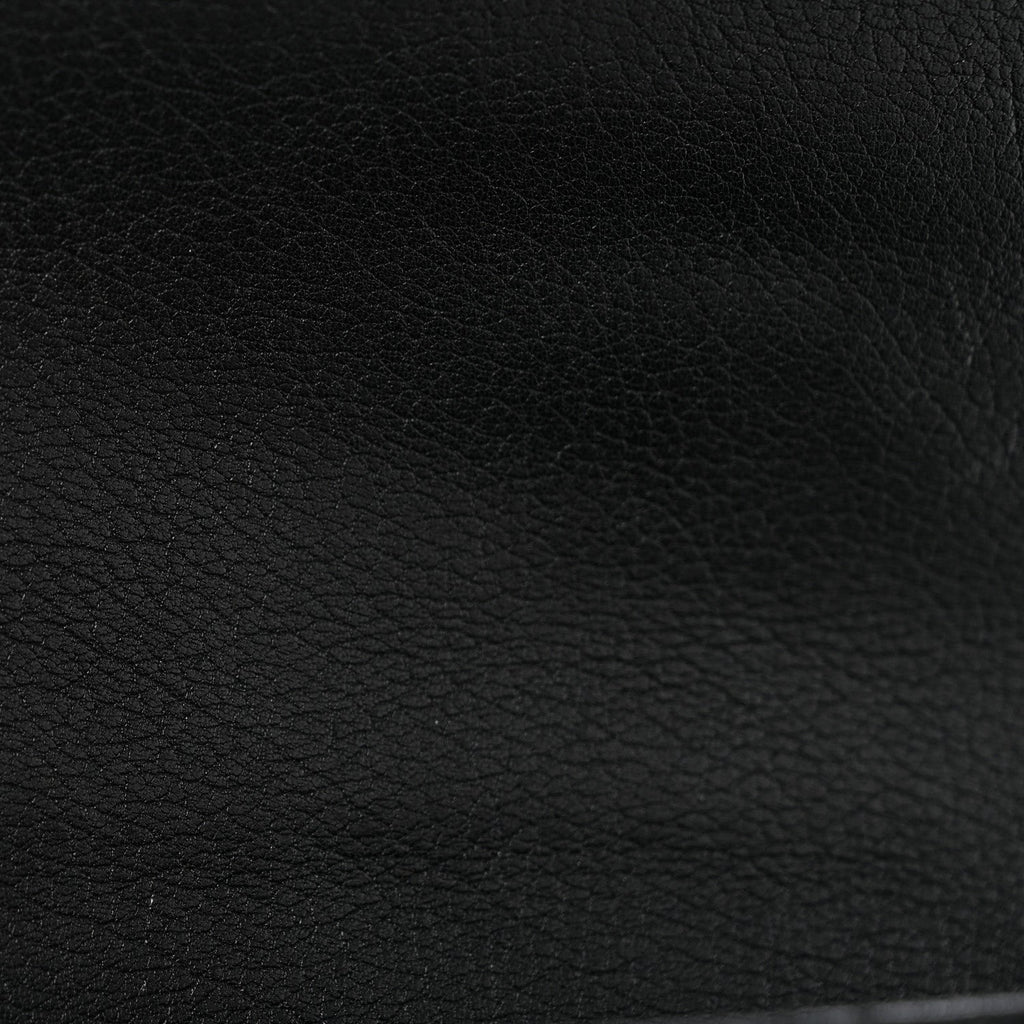 Sheepskin Matelasse Chevron Monogram Medium College Bag Black