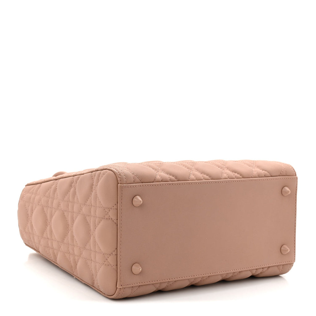 Ultra Matte Calfskin Cannage Medium Lady Dior Beige
