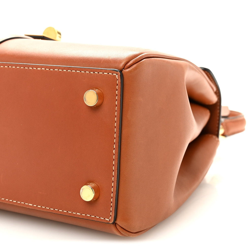 Satinated Calfskin Small 16 Top Handle Bag Tan
