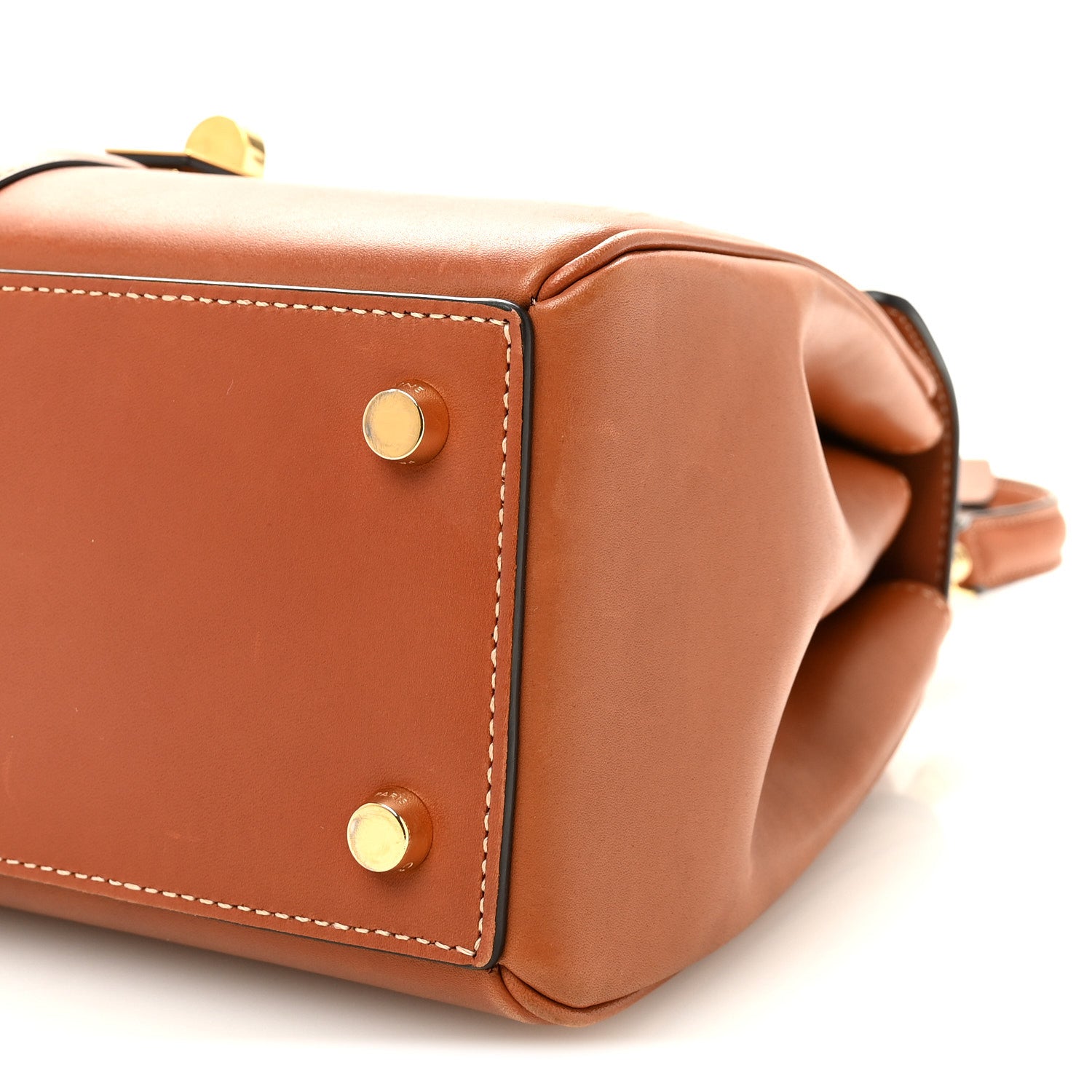 Satinated Calfskin Small 16 Top Handle Bag Tan