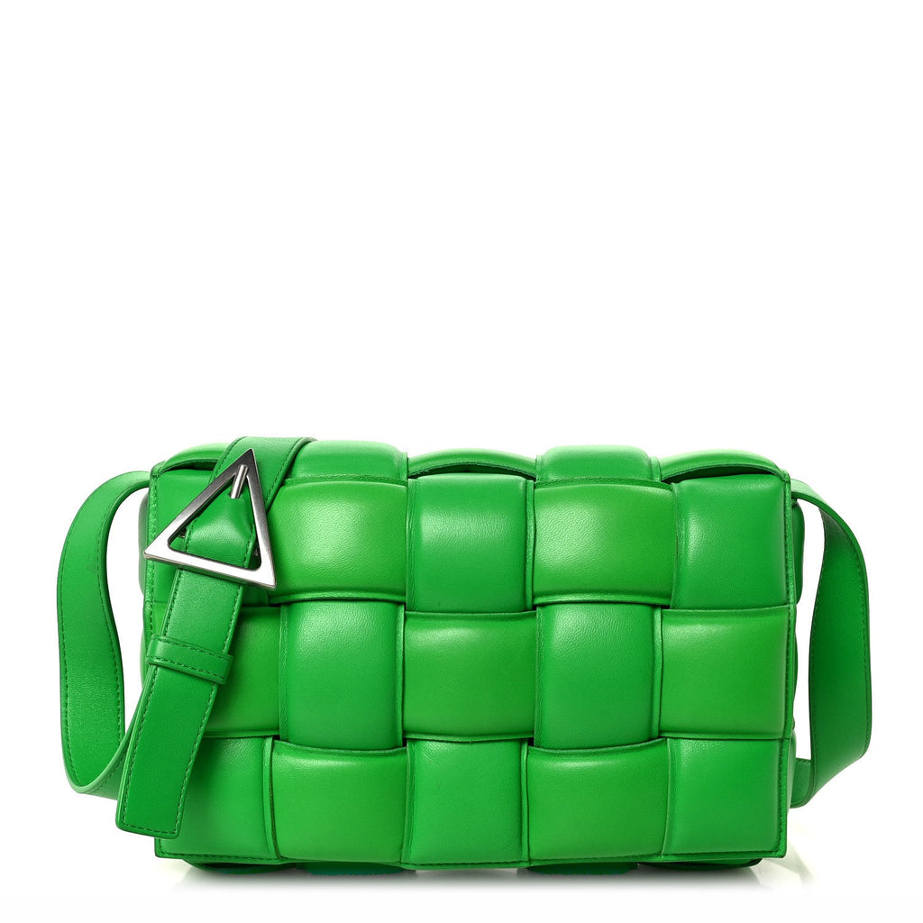Nappa Maxi Intreccio Padded Cassette Crossbody Bag Parakeet