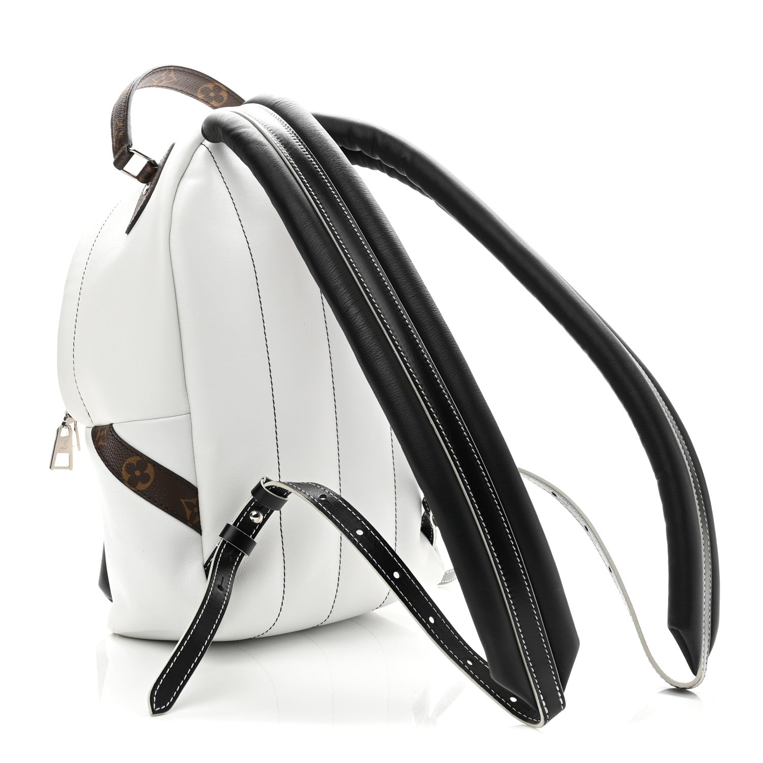 Calfskin Monogram LV Airline Palm Springs Backpack PM White