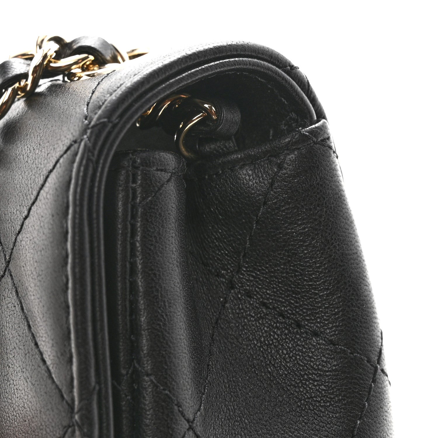 Lambskin Quilted Extra Mini V For Victory Flap Black