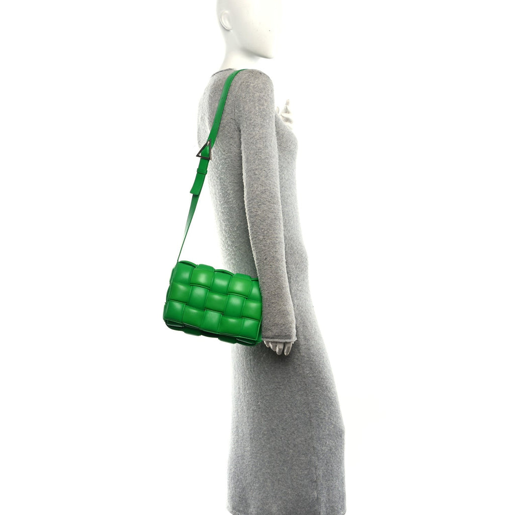 Nappa Maxi Intreccio Padded Cassette Crossbody Bag Parakeet
