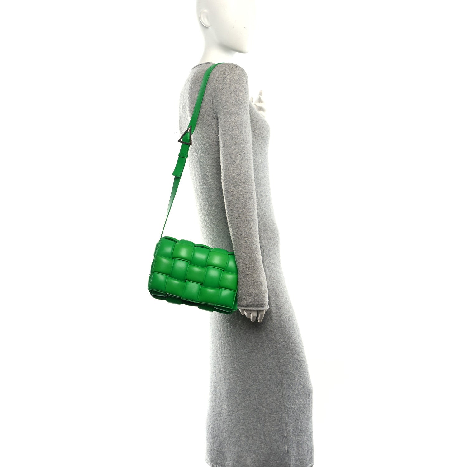 Nappa Maxi Intreccio Padded Cassette Crossbody Bag Parakeet