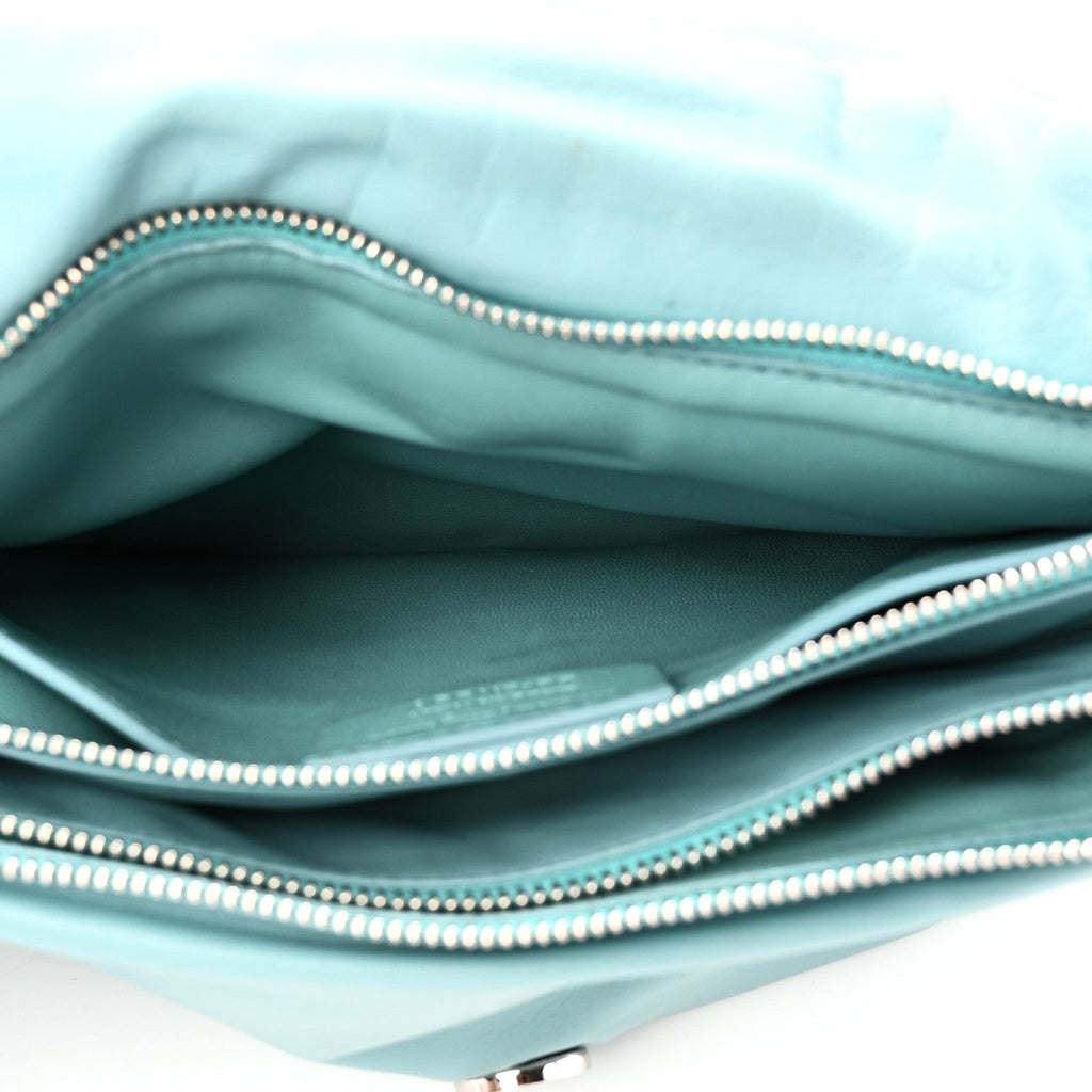 Calfskin Small Viva Bow Shoulder Bag Tyrone Turquoise