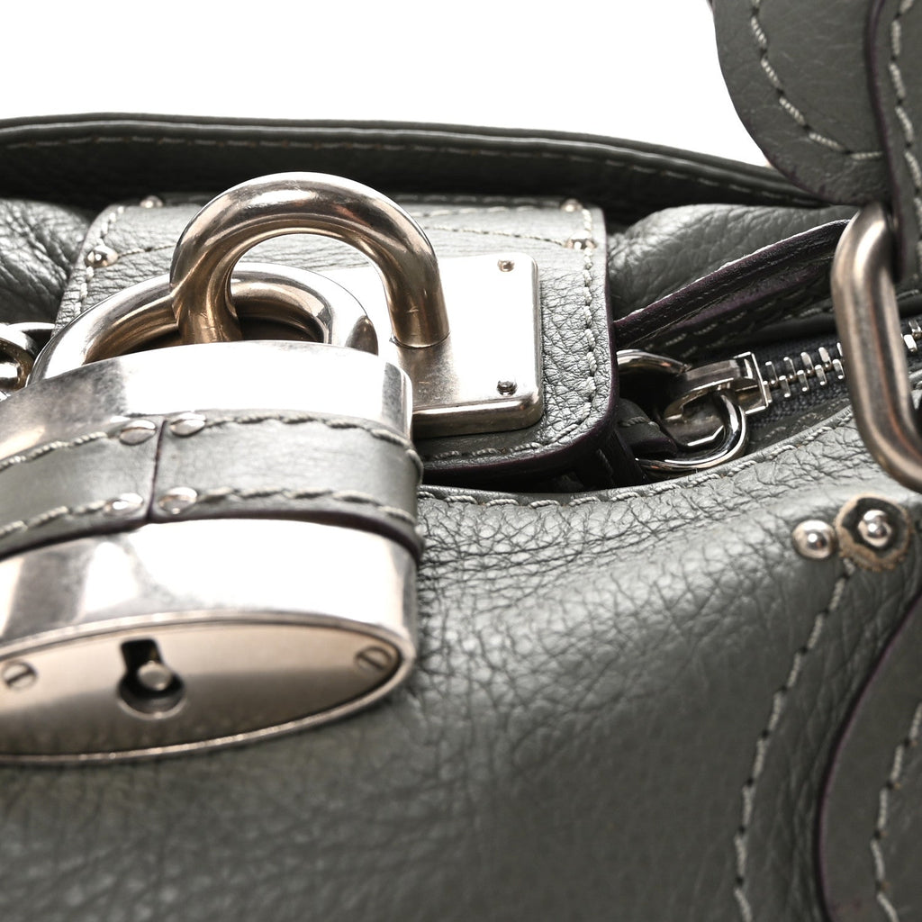Calfskin Medium Paddington Satchel Gray