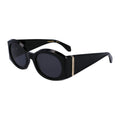 Salvatore Ferragamo Sunglasses Oval Full Rim, Black Frame and Grey. Lens SF2008S001