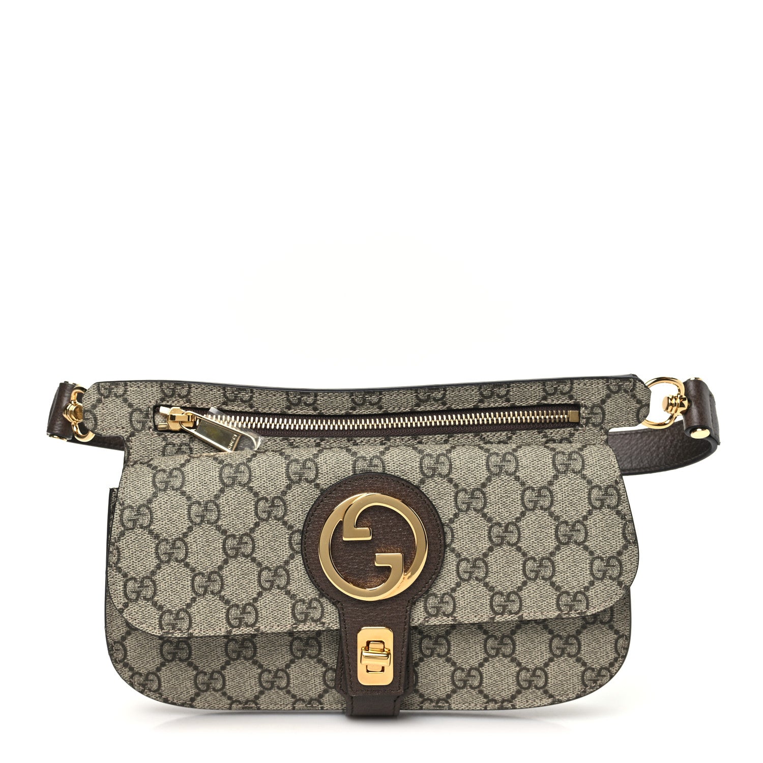 GG Supreme Monogram Textured Dollar Calfskin Blondie Belt Bag Beige Ebony New Acero
