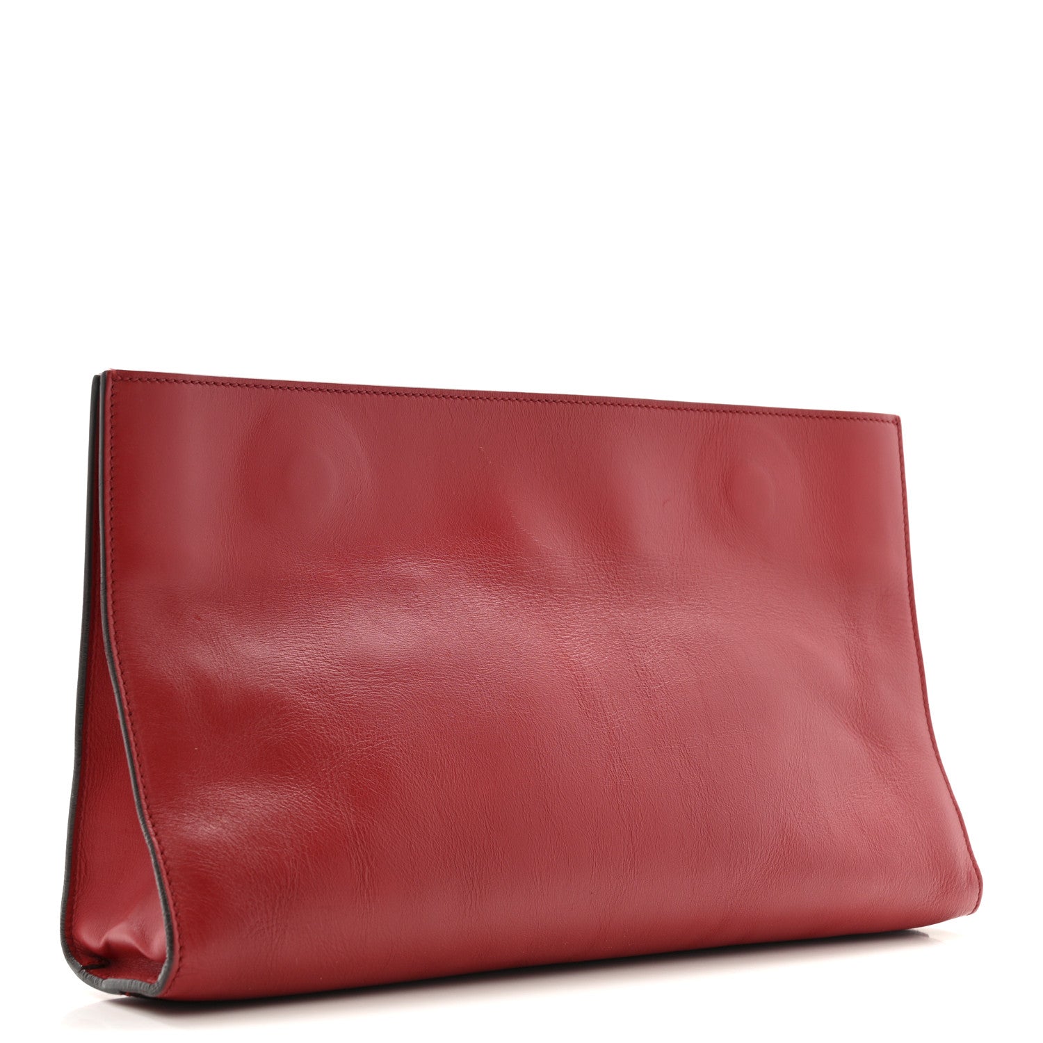 Calfskin Embossed XL Clutch Red