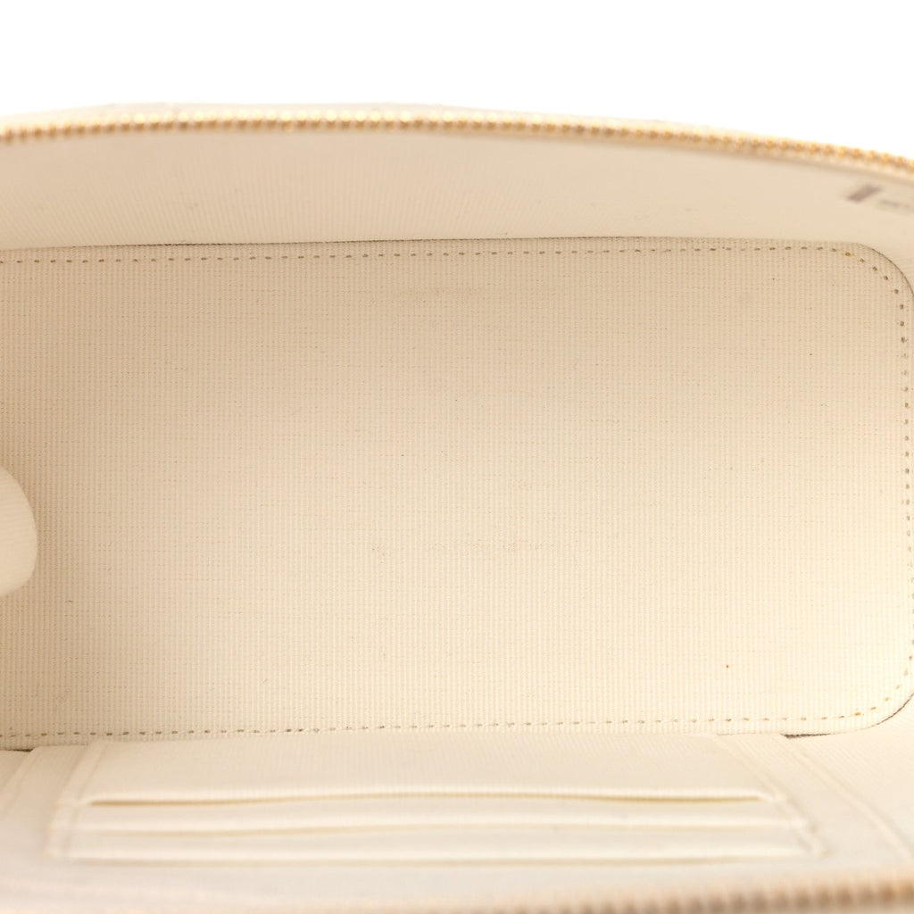 Goatskin Quilted Punk Essentials Vanity Case With Chain White