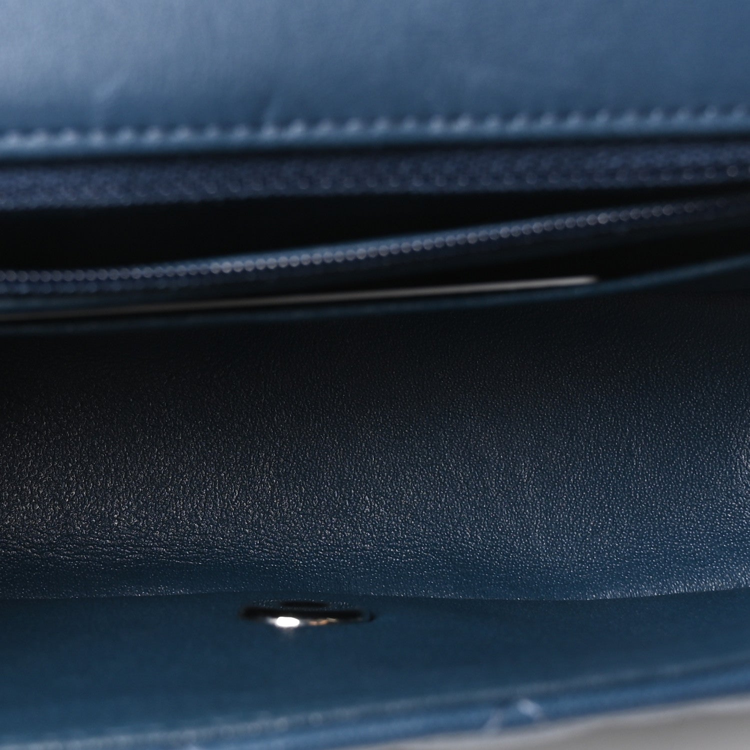 Lambskin Quilted Mini Rectangular Flap Blue