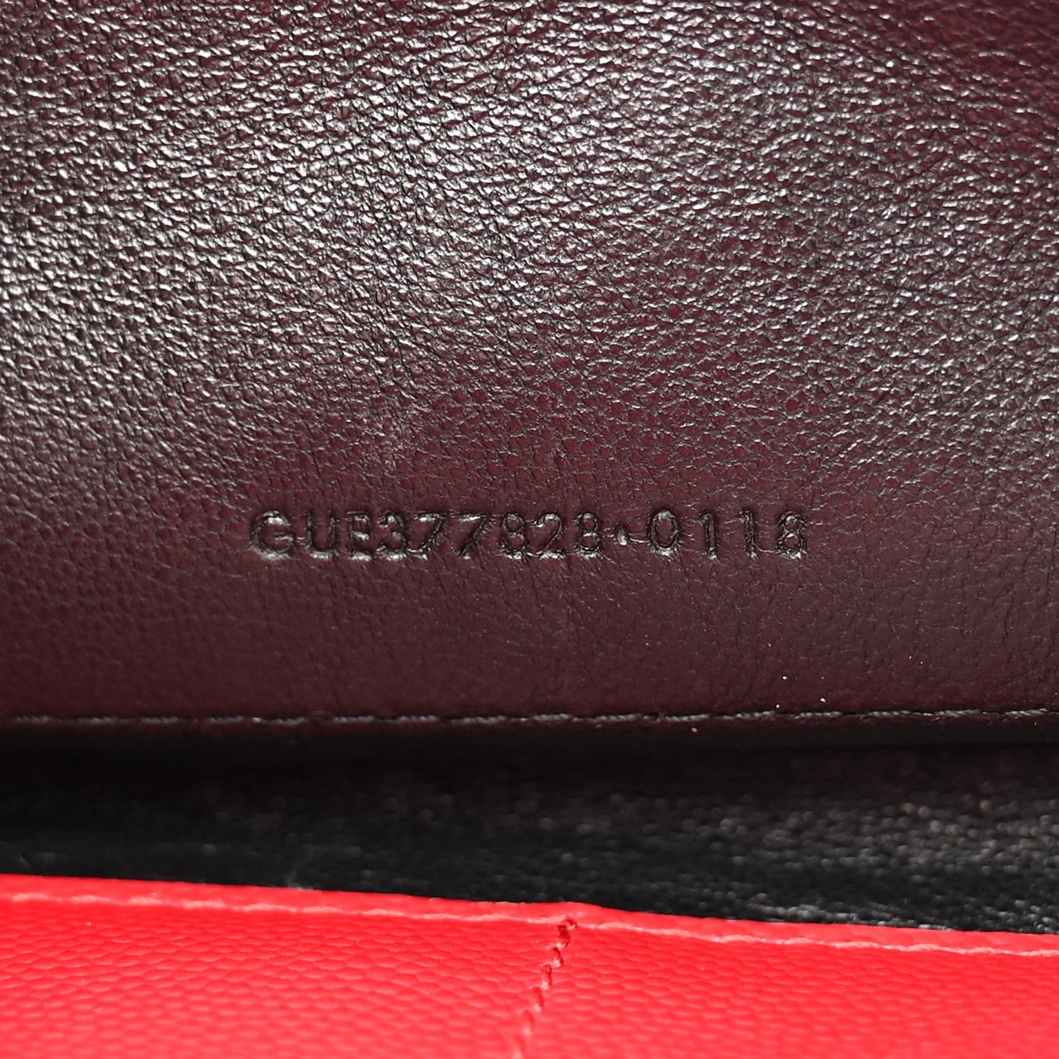 Grain De Poudre Matelasse Chevron Monogram Chain Wallet New Red