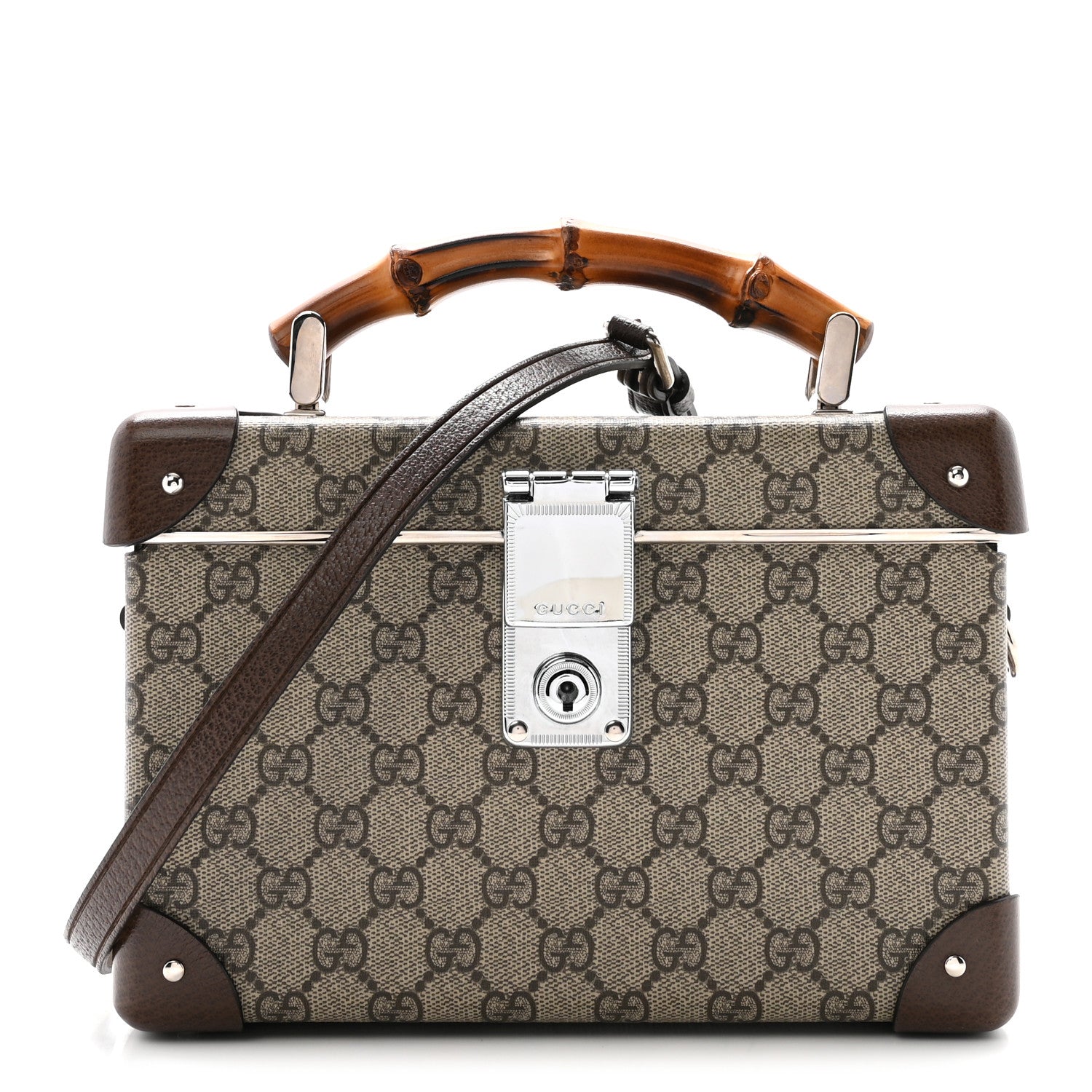 GG Supreme Monogram Globe-Trotter Beauty Case Brown