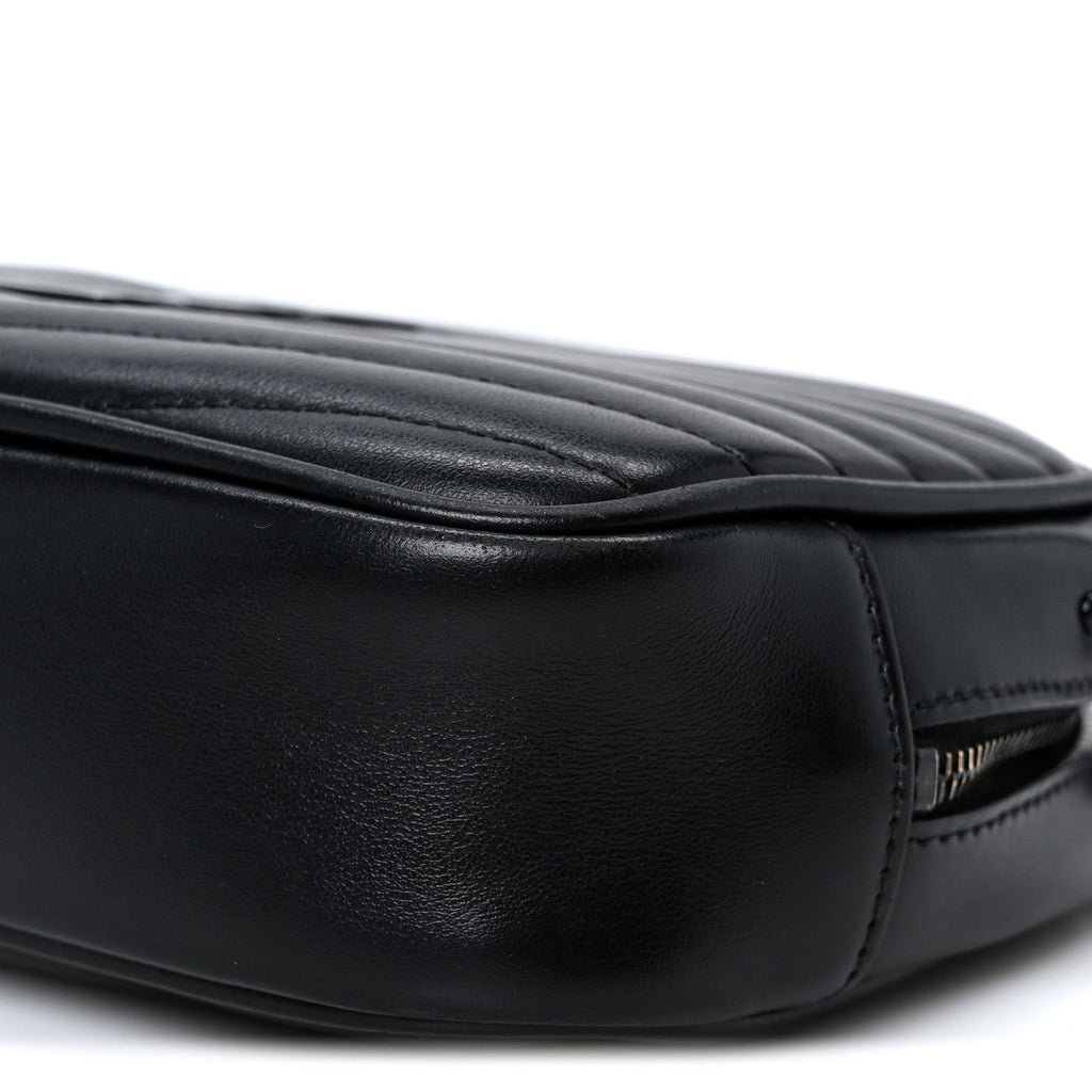 Calfskin Matelasse Monochrome Monogram Mini Lou Camera Bag Black