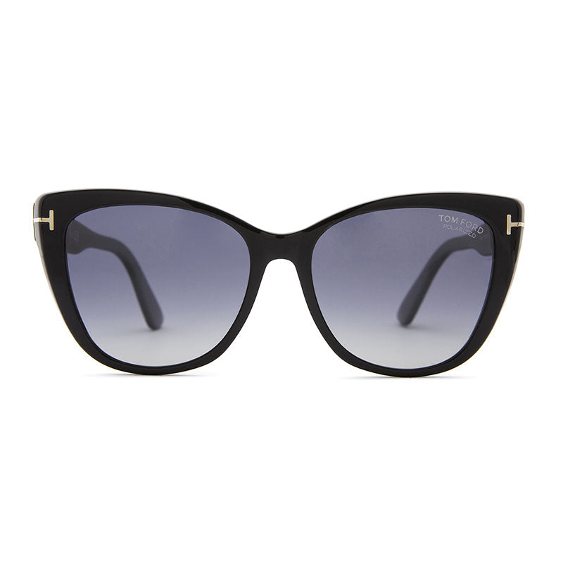 Tom Ford Sunglasses Butterfly Full Rim, Black Frame and Gradient Brown Lens FT093705F