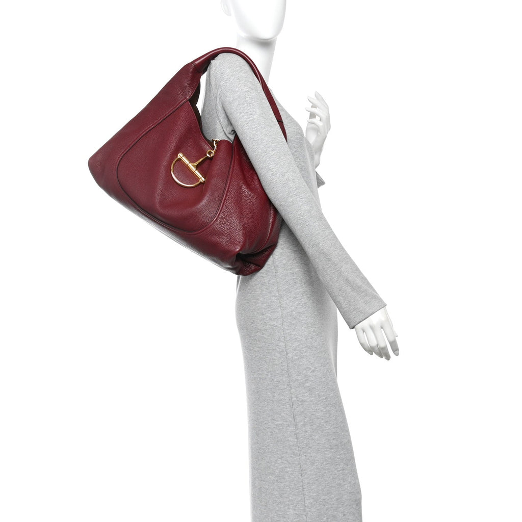 Grained Calfskin Softbit Maxi Shoulder Bag Rosso Ancora Red