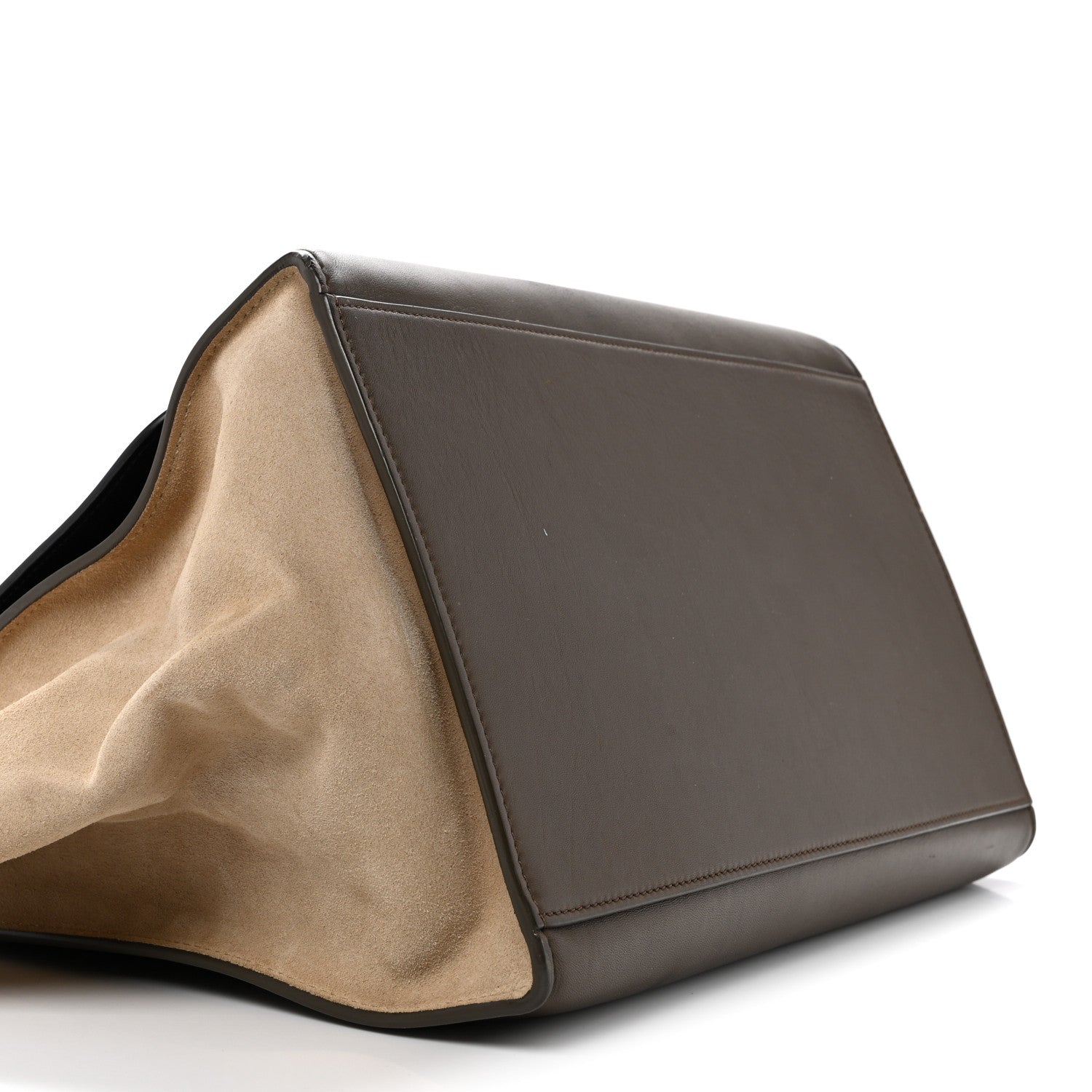 Calfskin Suede Tri-color Large Trapeze Olive