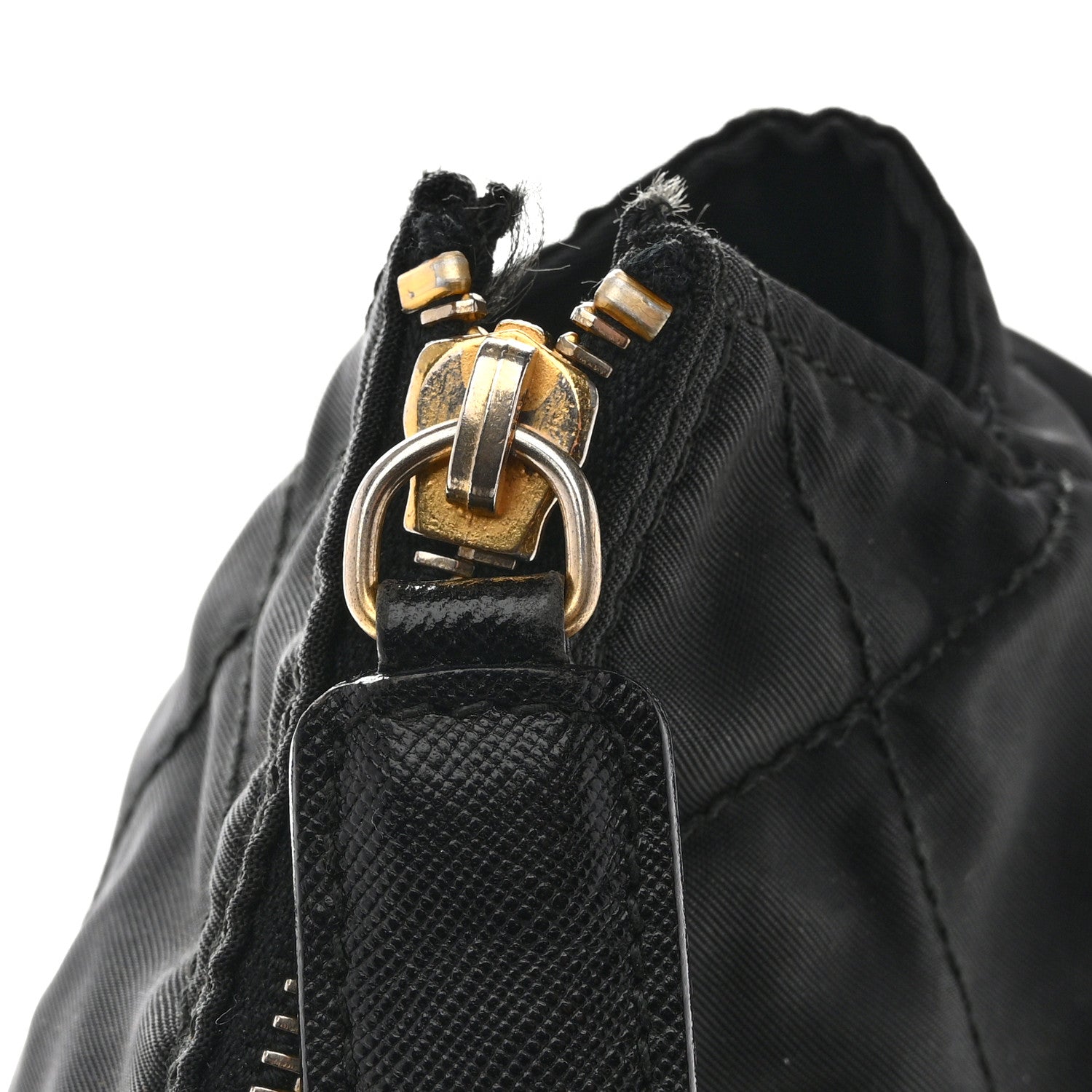 Nylon Tessuto Impuntu Quilted Flap Shoulder Bag Black