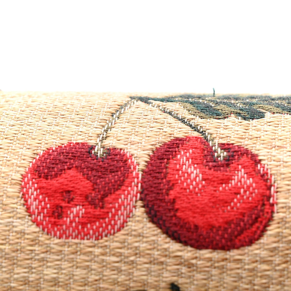 Jacquard Raffia Cherryfic 9to5 Shoulder Bag Natural Red