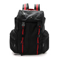 Techno Canvas Web Double Buckle Backpack Black