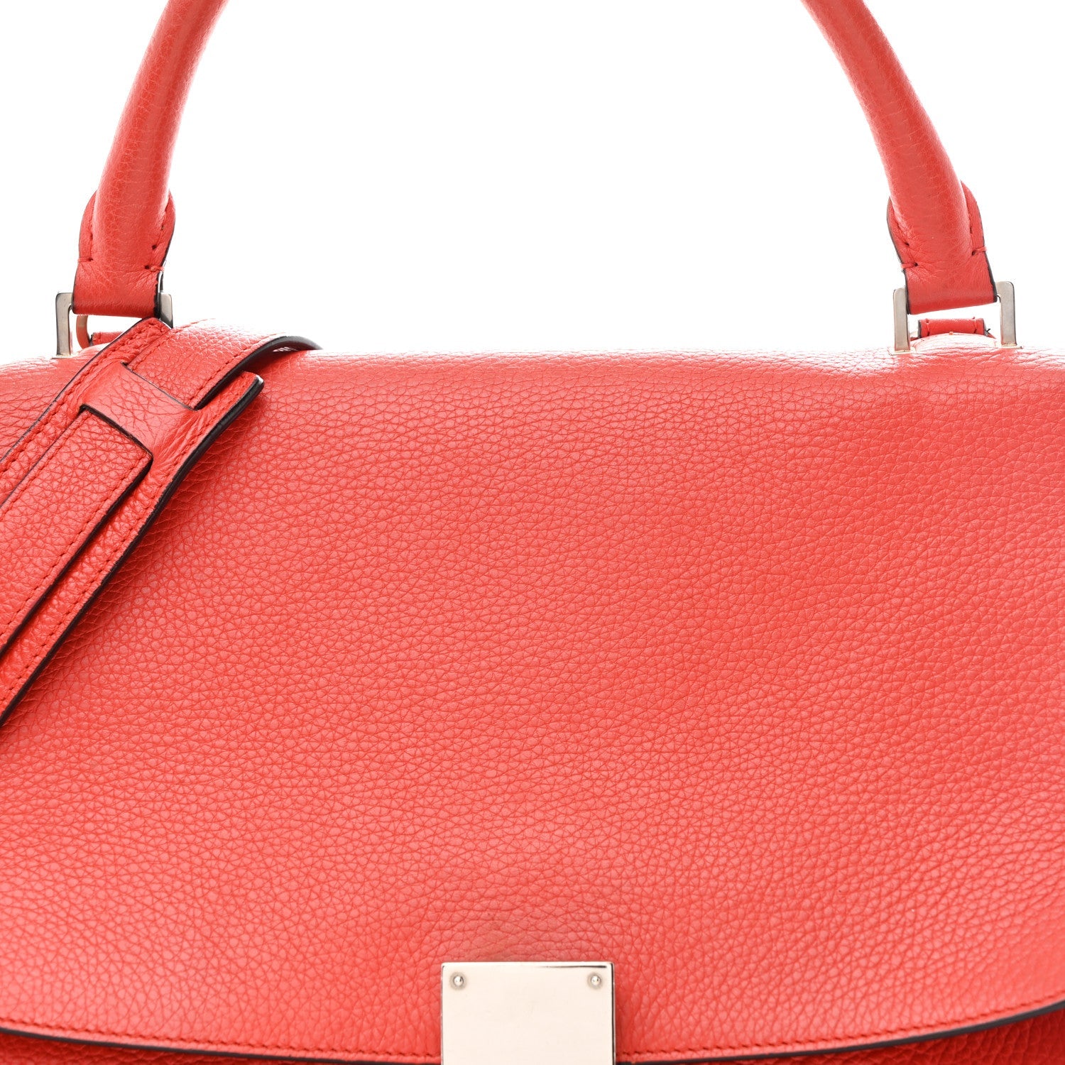 Drummed Calfskin Small Trapeze Vermillion