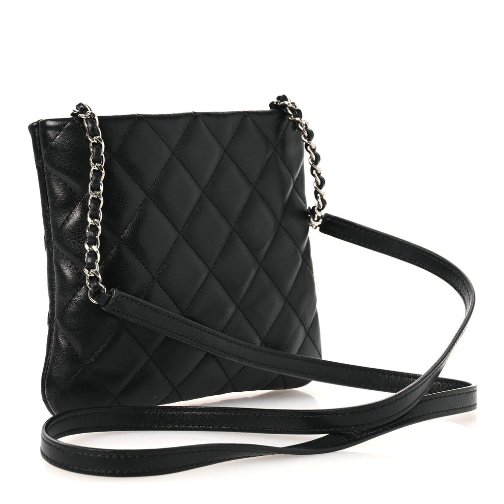 Calfskin Quilted Crossbody Bag Black