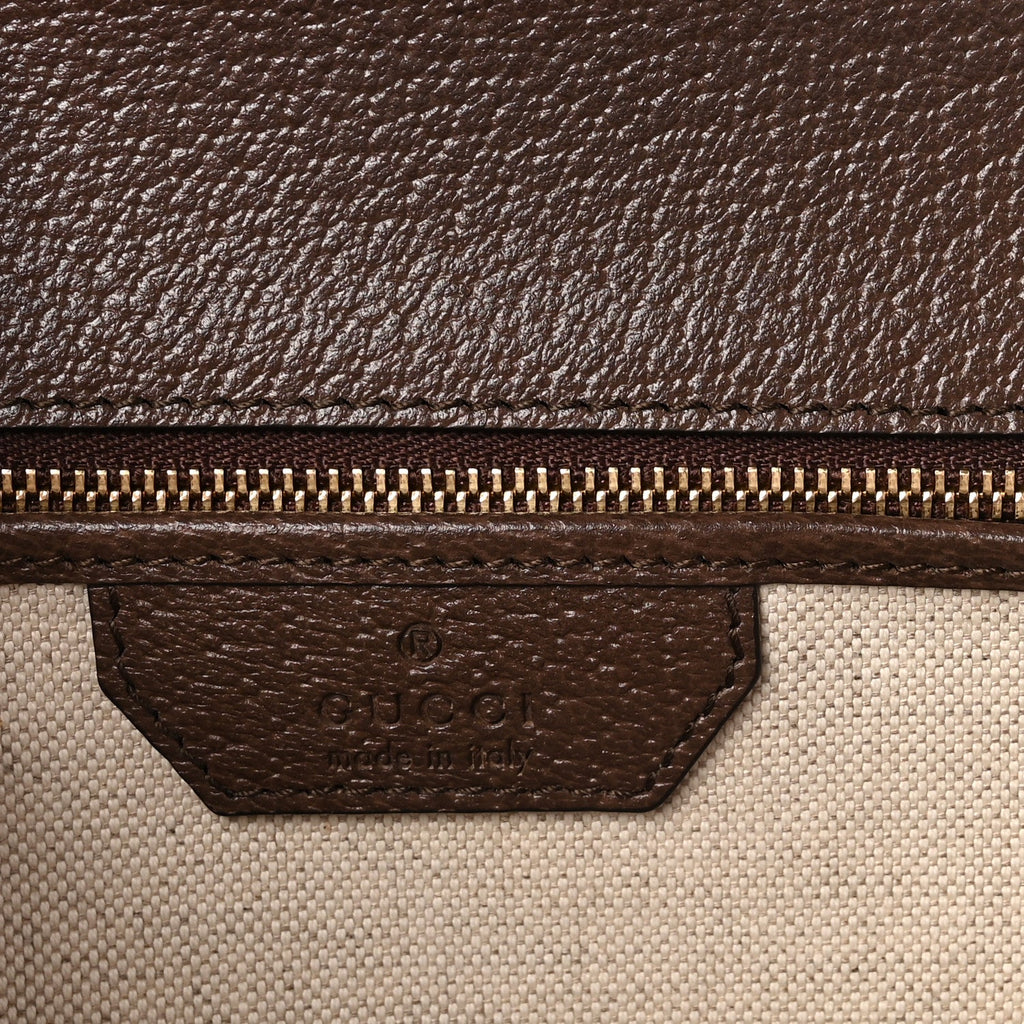 GG Supreme Monogram Studded Calfskin Centum Medium Bamboo 1947 Top Handle Bag Beige Ebony Multicolor
