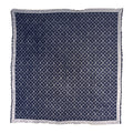 Silk Wool Monogram Denim Shawl Blue