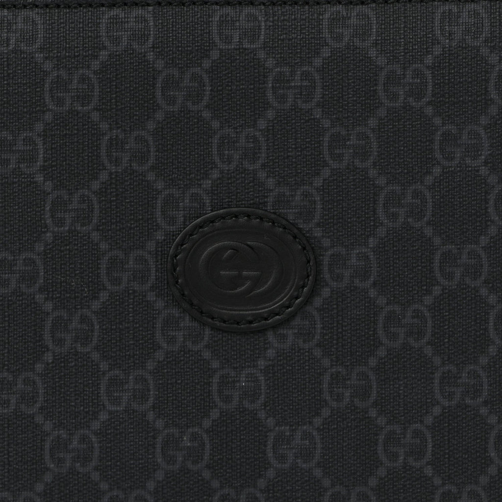 GG Supreme Monogram Briefcase Backpack Black Grey